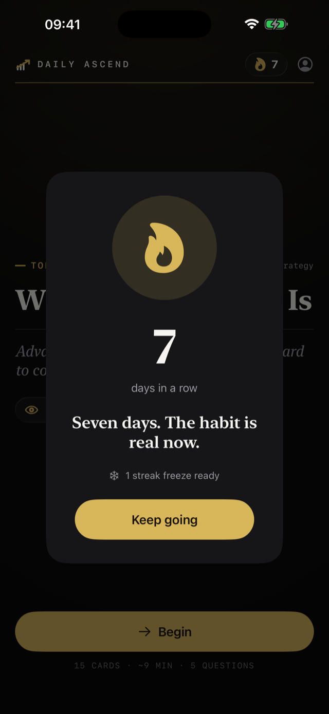 A streak milestone
